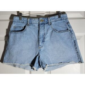 Cotton:On Women's Size 8 High Rise Mom Cut‎ Off Blue Denim Shorts Pre-Owned